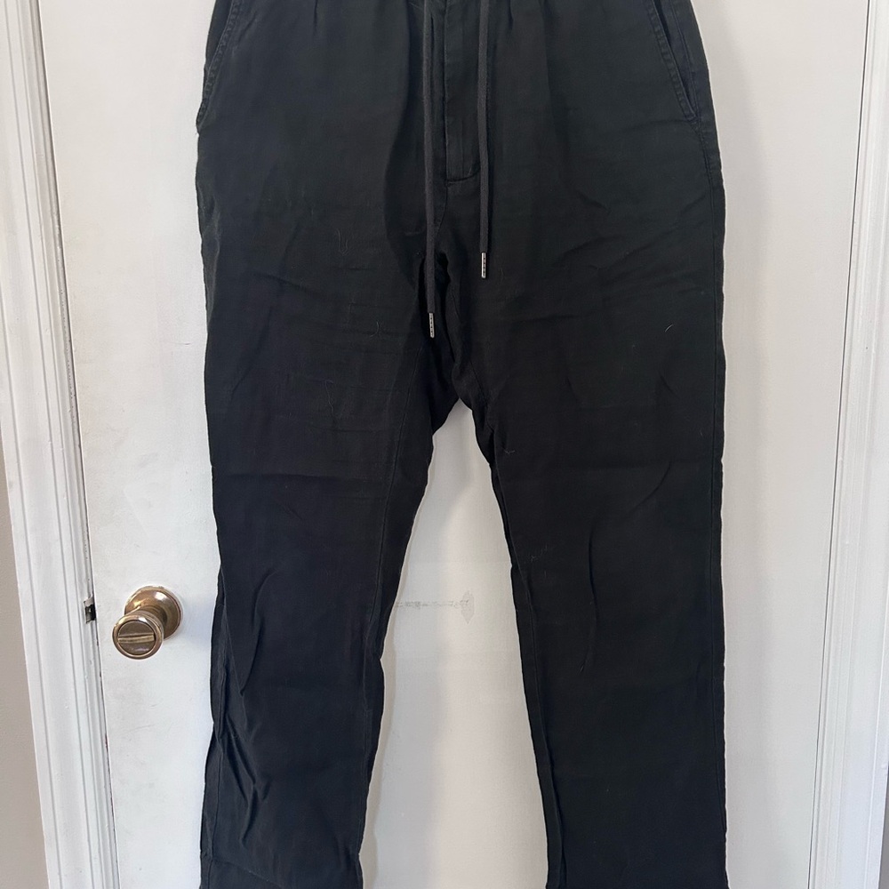 QUINCE BLACK LINEN JOGGERS SIZE SMALL - Picture 2 of 9